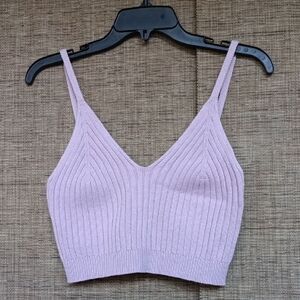 Iris Purple Ribbed Sleeveless Camisole